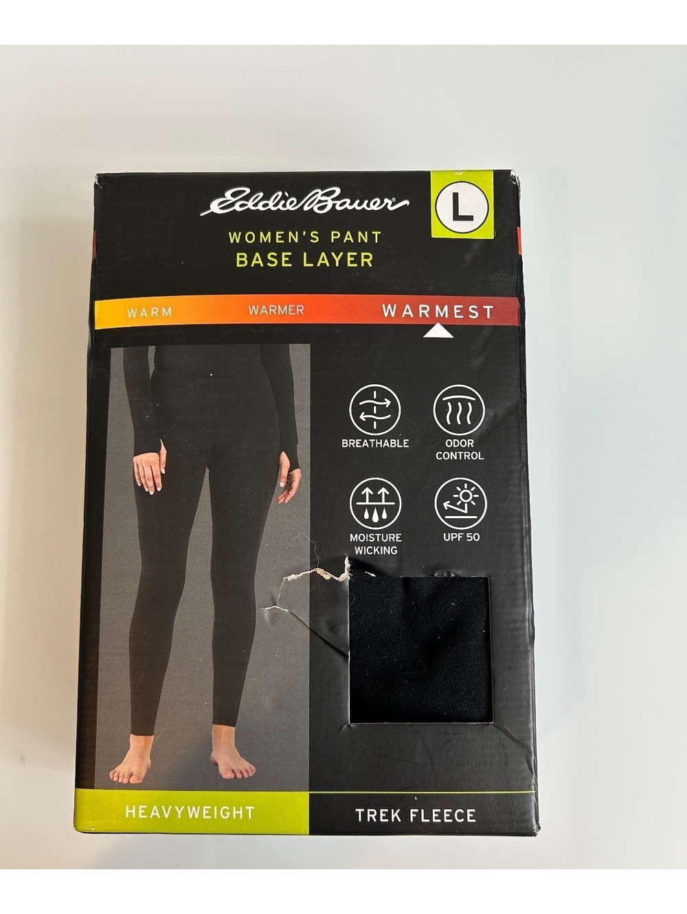 Eddie Bauer Women's Pant Base Layer Heavyweight Trek Fleece Warmest Size L NWT